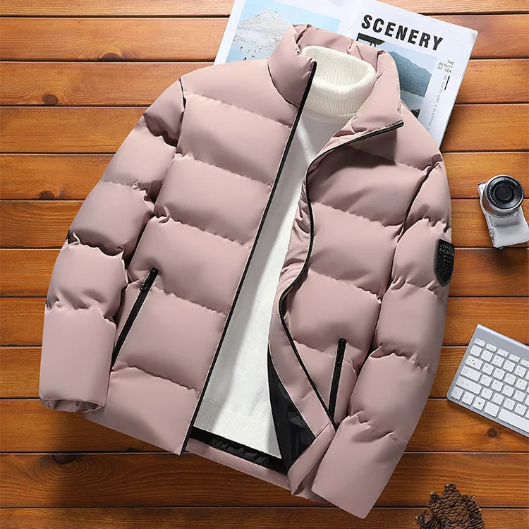 2025 homem parkas para baixo casaco de inverno moda engrossar gola zíper masculino outerwear manga longa casual versátil jaqueta masculina