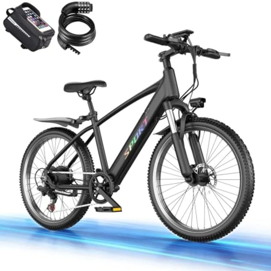 

Electric Bike for Adults: 1500W Peak, 7-Speed Electric Mountain Bike with 48V 12Ah Removable Battery, 65 Miles Range, 25MPH, 26