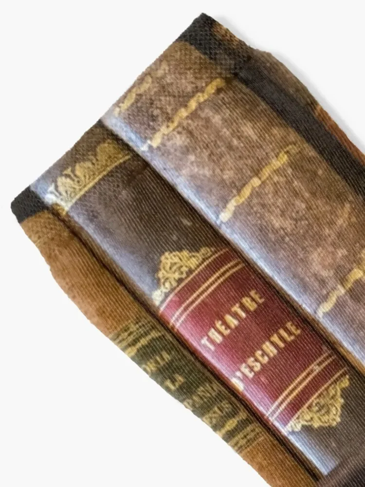 Old books on shelf Socks ankle cotton luxe Man Socks Women's