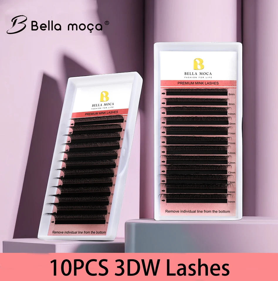 

10PCS 3DW Shape Lashes 3DW Lashes Curl C/D 3D W Lash Mix 8-14mm Cilios Fake Eyelashes Extension Brazilian Cilia Free Shipping