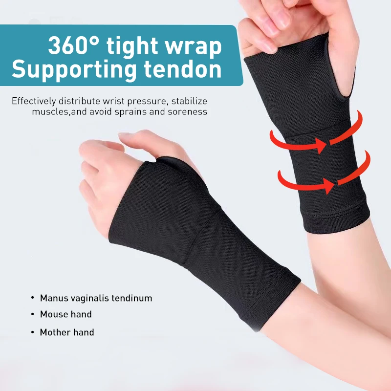 1pc Wrist Compression Elastic Wrist Brace Wupport For Men Women Tendonitis Carpal Wrist Pain Fatigue Relieve