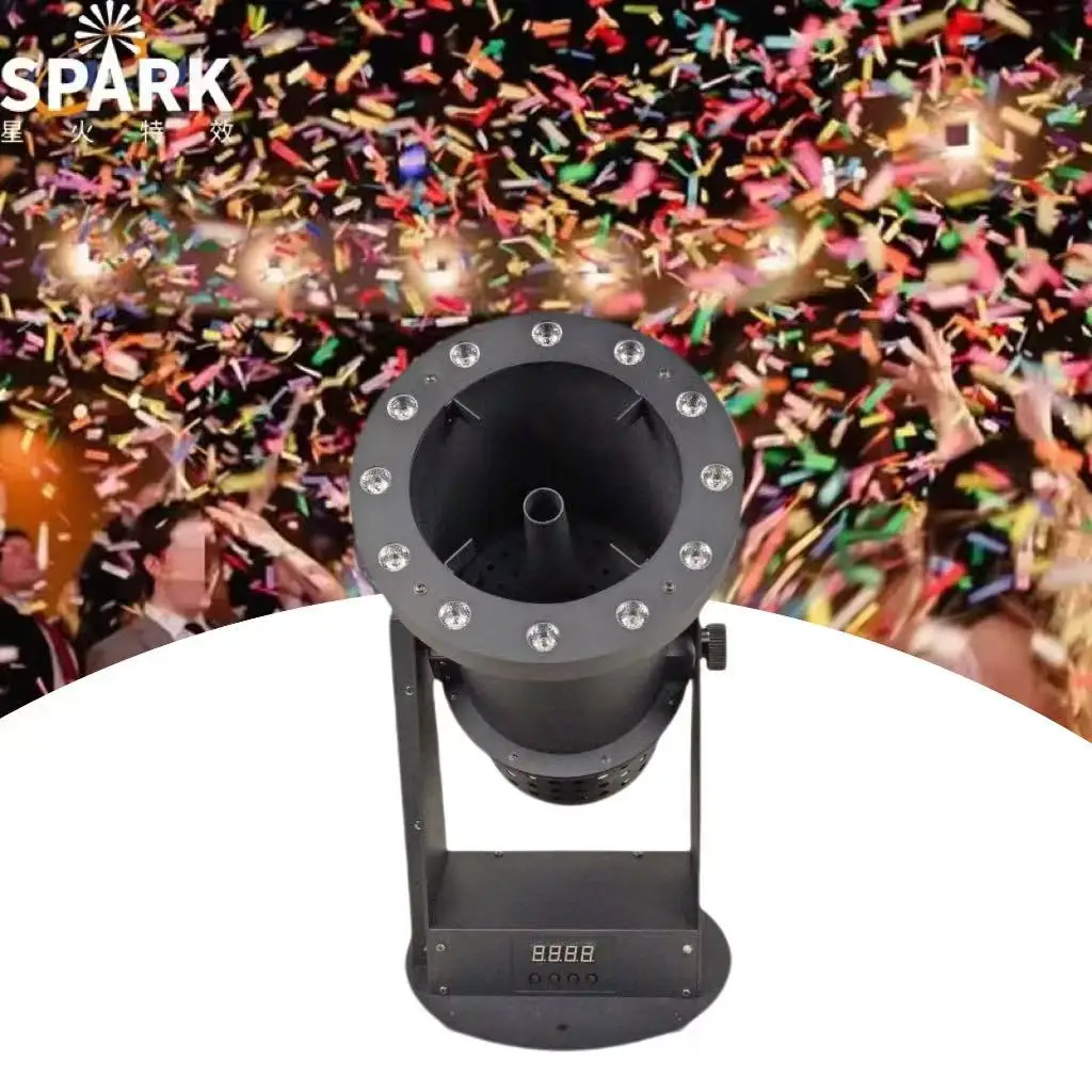 SP 1500W DMX Control Adjustable Spray Direction 12pcs RGB LED Confetti Machine Confetti Cannon Machine