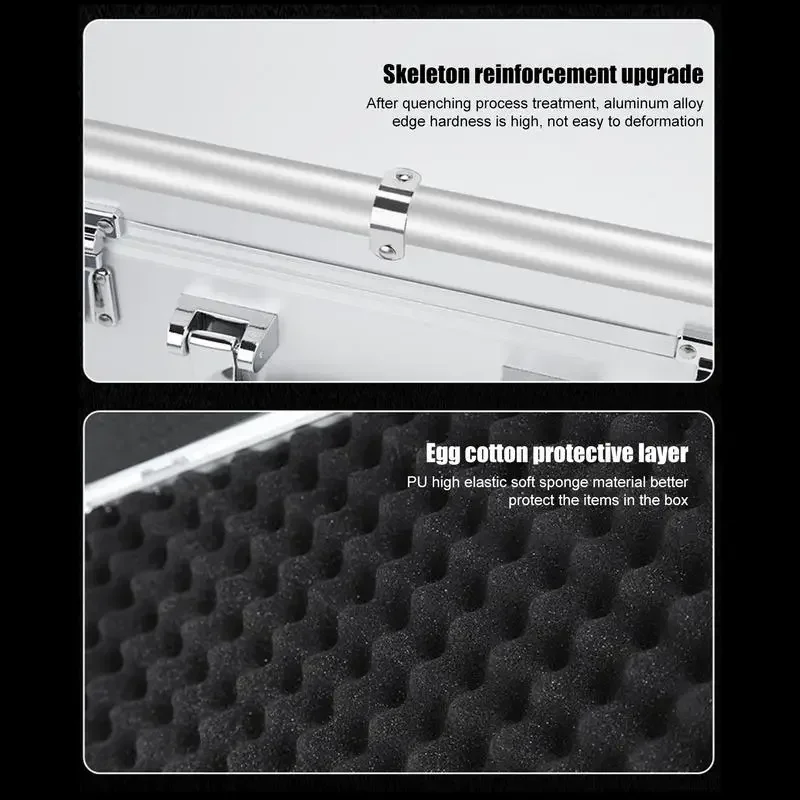 Security Handle Briefcases Built-in Truck Case Design Hard Chest Sponge Organizer With Document Lock Aluminum Storage Side