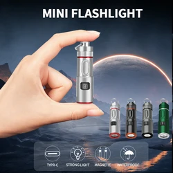 Mini LED Keychain Flashlight 6 Lighting Mode For Necklace pendant Lamp For Children Gifts USB Rechargeable Emergency Lantern