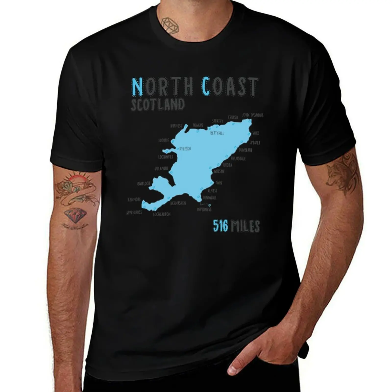 

t men Route shirt T-Shirt NC516 shirt t t 100% Coast cotton cotton man 516 Miles man summer Driving shirt Sotland North