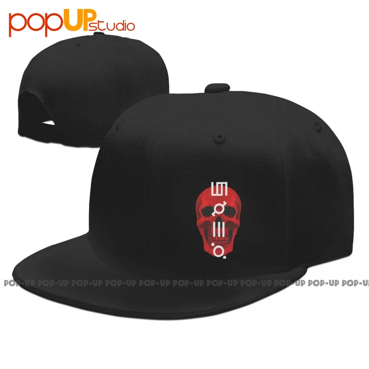 Retro 30 Seconds To Mars Red Skull Graphic Snapback Cap Classic Adjustable Baseball Caps