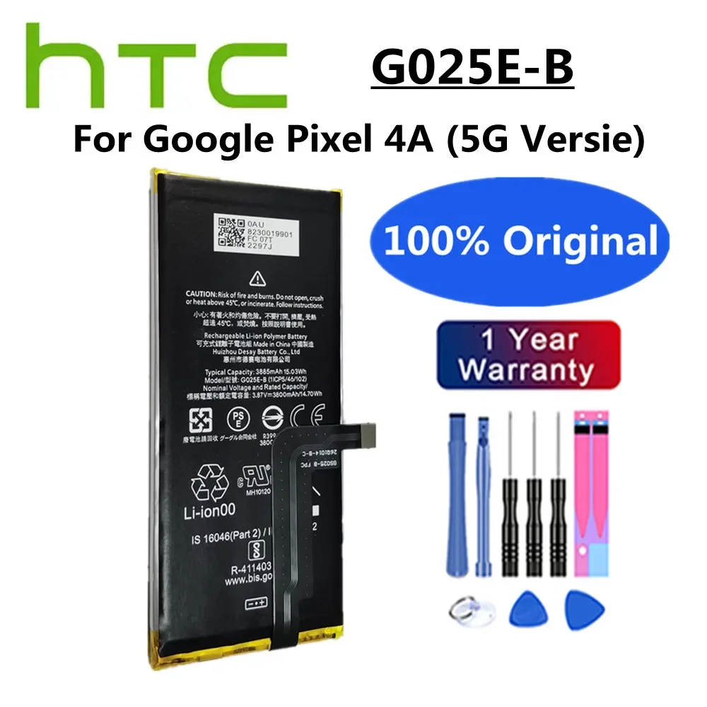 

High Quality 3885mAh G025E-B Original Battery For HTC Google Pixel4A Pixel 4A 5G Version Cell Phone Battery Batteria