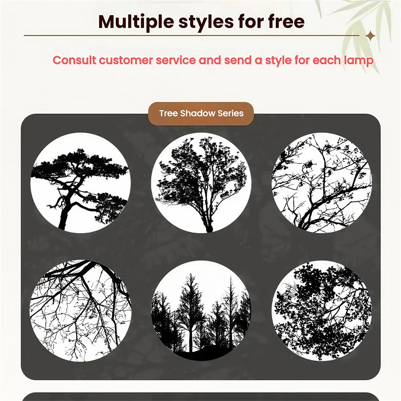 15 واط 25 واط شجرة الظل أجواء نمط ضوء الإسقاط داخلي مدخل الممر الأضواء رومانسية شجرة الظلال في النافذة 110 فولت