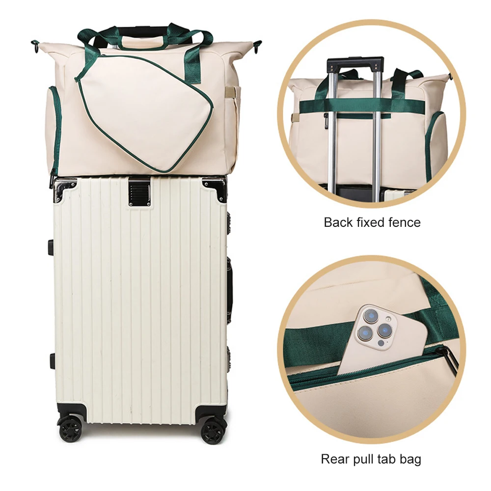 حقيبة مضرب تنس الطاولة ذات سعة كبيرة وحقيبة يد رياضية متعددة الأغراض مقاومة للماء مع حجرة للأحذية وجيب مبلل