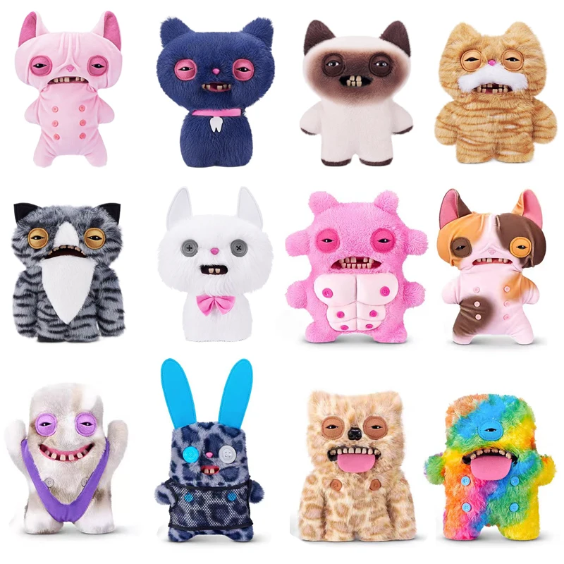 Original Fuggler Funny Ugly Teeth Monster Plush Toys Fugglers Alley Cat Nipple Fuggs Sphynx Cat Peluche Dolls Birthday  Gifts