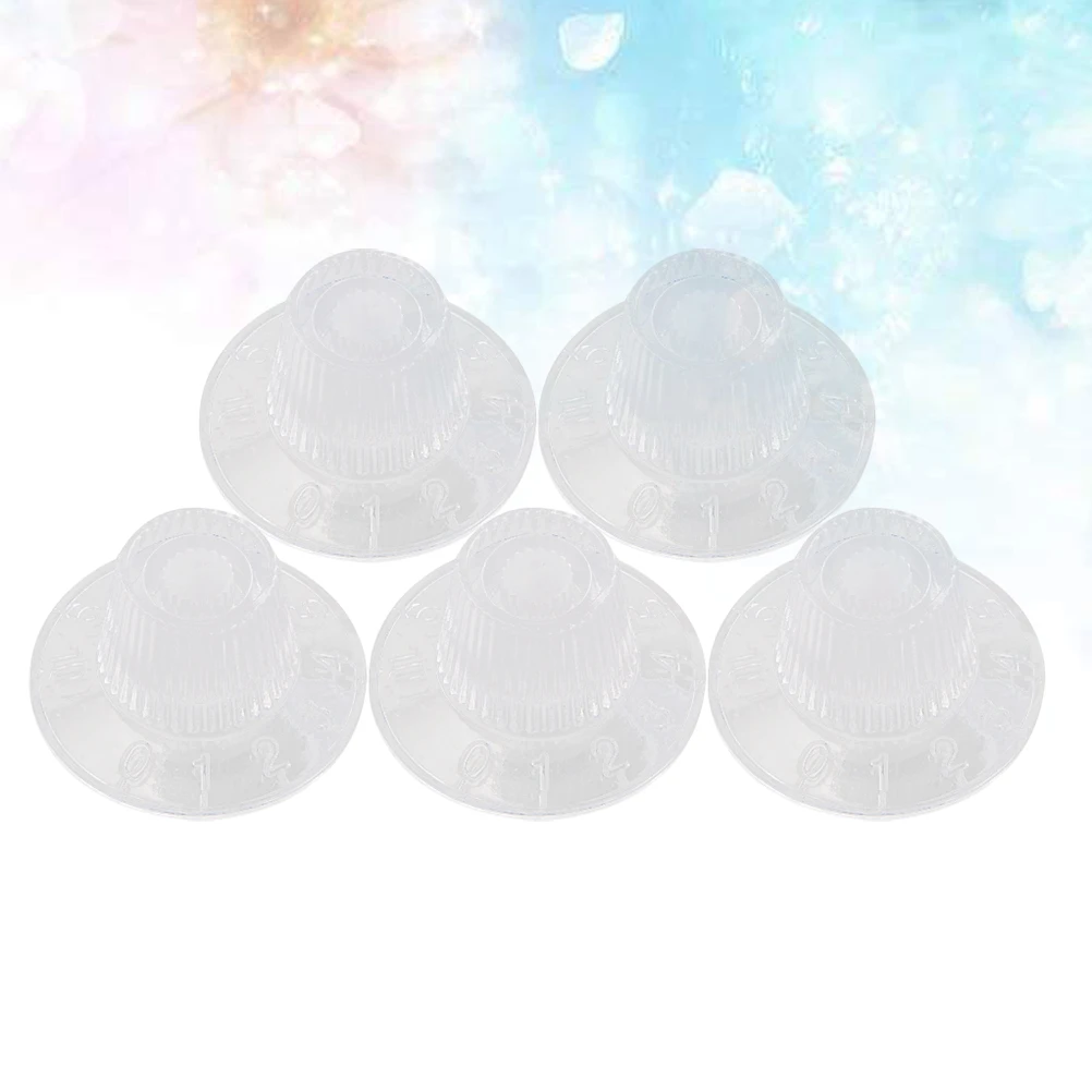 

5 PCS Transparent Knob Set Bass Guitar Knobs Control Electric Potentiometer Volume