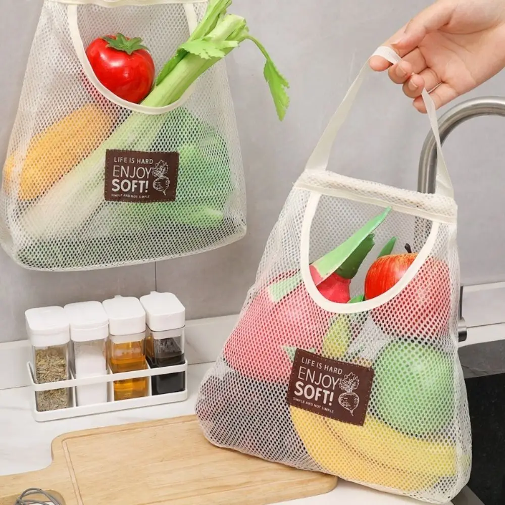 Vegetable Underwear Socks Sundries Storage Bag Hollow Widen Handle Hanging Net Organizer Large Capacity Reusable