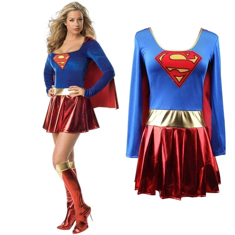 Superwoman kostiumy Cosplay Super dziewczyny ubierają pokrowce na buty garnitur superbohaterka superbohater dziecięcy kostium na Halloween bohatera