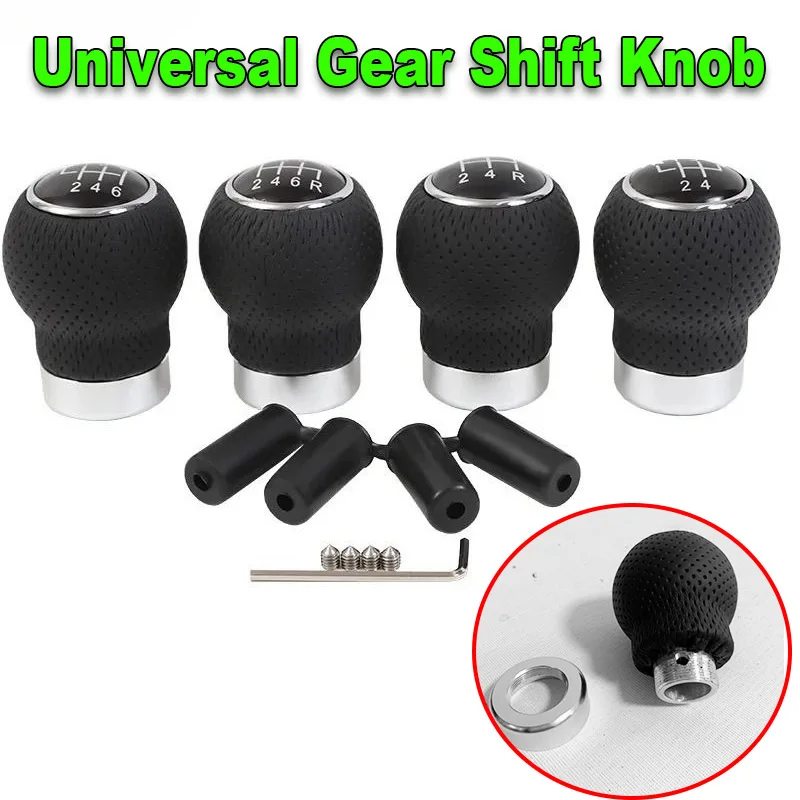 

Universal Car Gear Shift Knob Manual Gear Lever Head Shifter Black PU Leather 5 Speed 6 Speed Manual Transmission Car Auto Parts