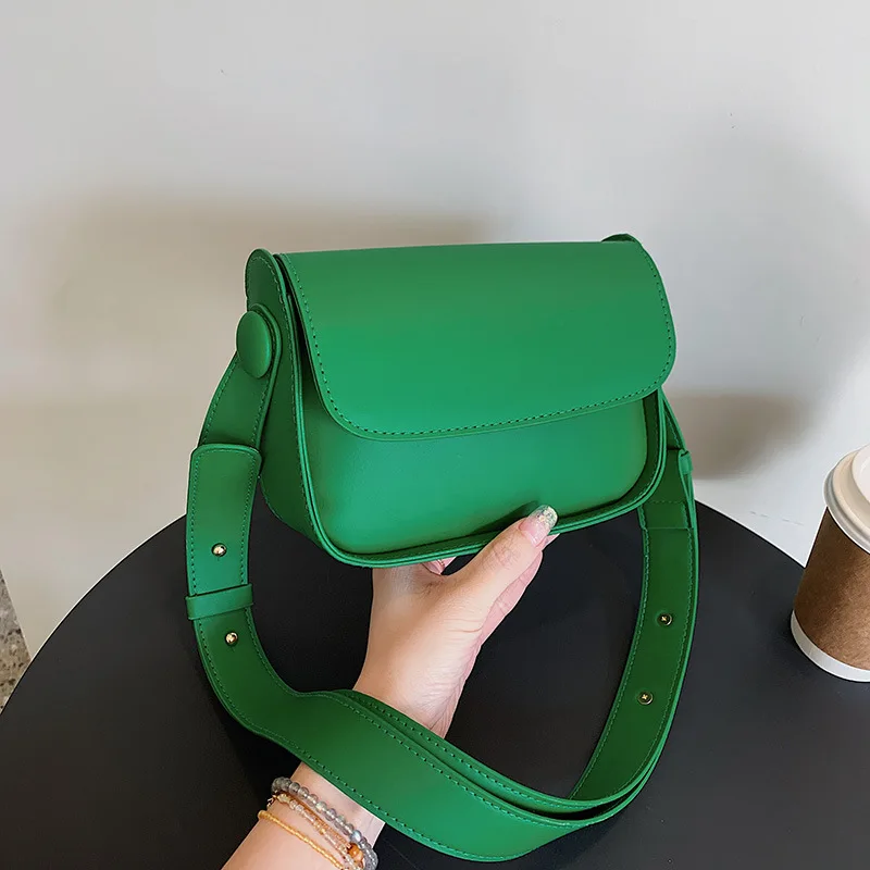 Fashion Trend Crossbody Bags for Women Green Solid Flap Shoulder Bag Designer Handbags and Purses Small Women Messenger Bag