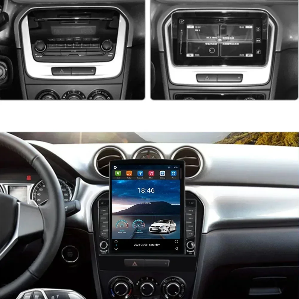 For Tesla Style 2 Din Android 13 Car Radio For Suzuki VITARA 2015 - 2035  Multimedia Video Player GPS Stereo Carplay RDS Camera