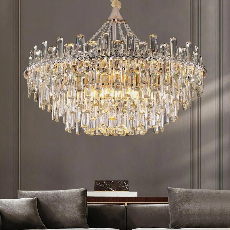 Lustre LED moderne en cristal, nouvelle suspension lumineuse de luxe pour villa, salon, salle à manger, chambre à coucher, luminaire décoratif pour la maison