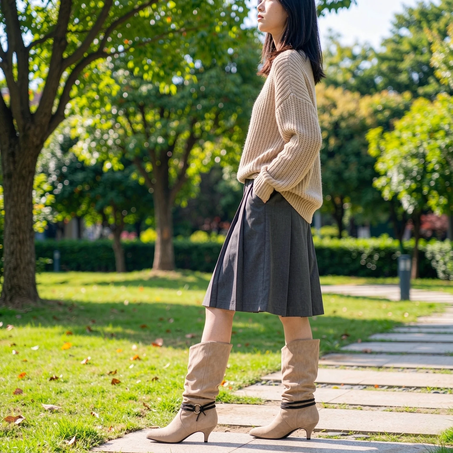 Nuevas Botas y Zapatos de Mujer, Botas de Gamuza Marrón de Media Pantorrilla, Punta Puntiaguda, Tacón Bajo, Estilo Boho Western, Botines de Vestir a la Moda