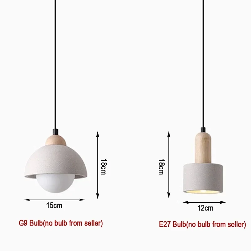 Wabi-sabi الاسمنت قلادة رمادي فاتح السرير مصباح معلق المنزل داخلي الشمال ديكور غرفة الطعام مطعم فندق بار Droplight