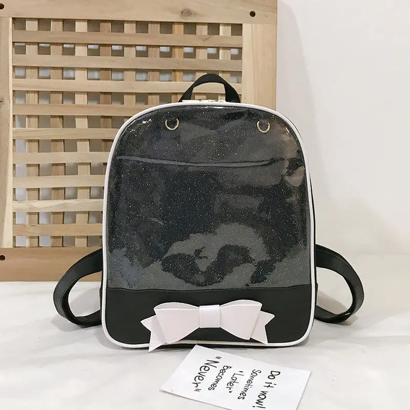 Clear Transparent Kawaii Backpacks Women Harajuku Bow-knot  display picture 1