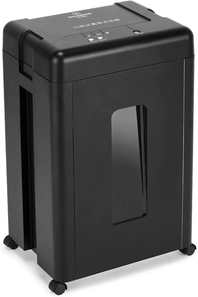 

WOLVERINE 15-Sheet Super Micro Cut High Security Level P-5 Heavy Duty Paper/CD/Card Shredder for Home Office