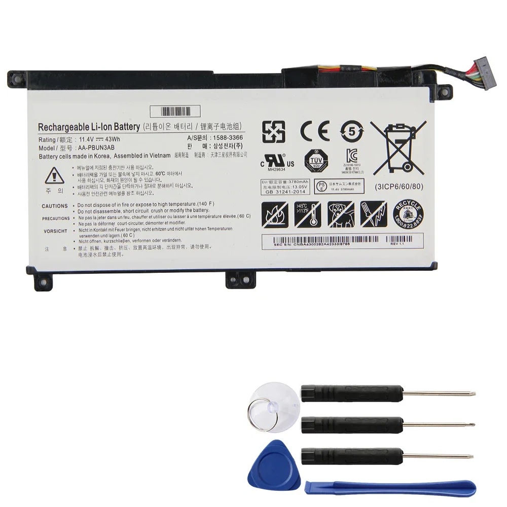11.4V 43WH 3950mAh New AA-PBUN3AB AA-PBUN3QB Battery for Samsung Notebook 7 NP530E5M NP800G5M NP740U5L