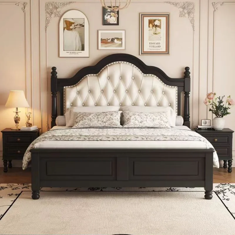 American Luxury Double Bed Storage Simple Elegant High Double Bed Unique Room Camas Moderrnas Inteligentes Bedroom Furniture