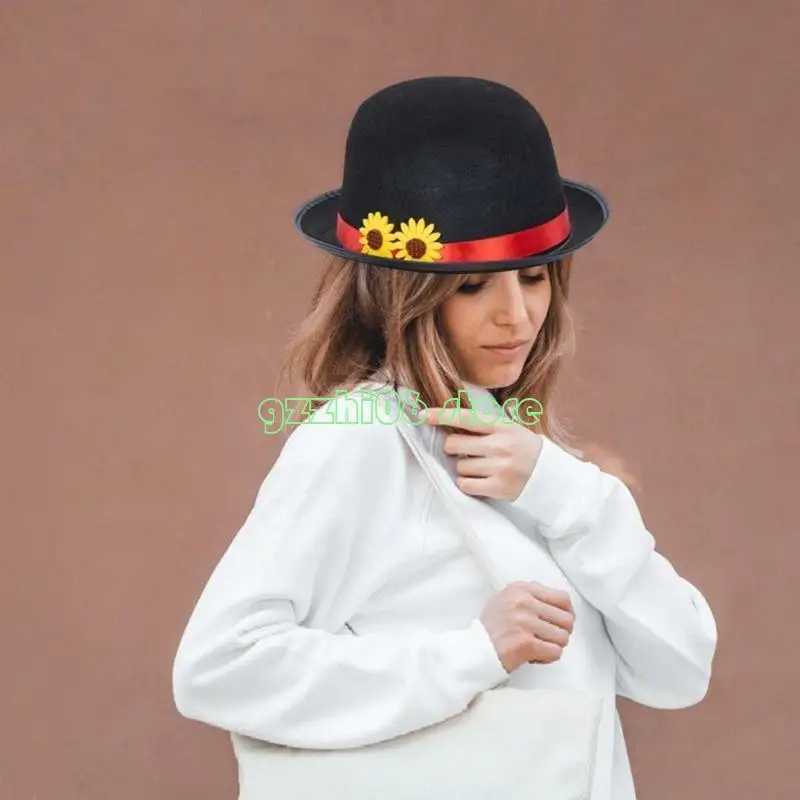 T5UF هالوين السحرة أفضل قبعة بووتي نظارات زي مجموعة للنساء الرجال عطلة الاحتفال زي العروض السحرية الدعائم الزي