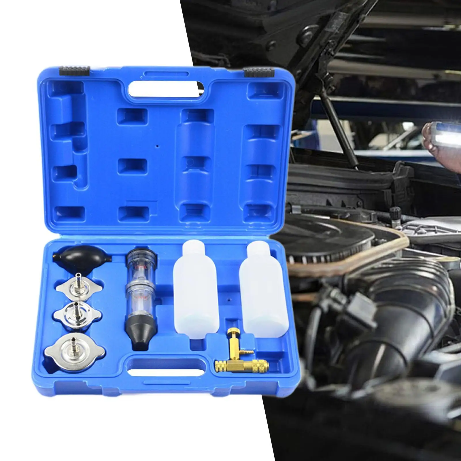 8Pcs Combustion Leak Tester Kit with Carrying Case for Cars Trucks Leak Detector