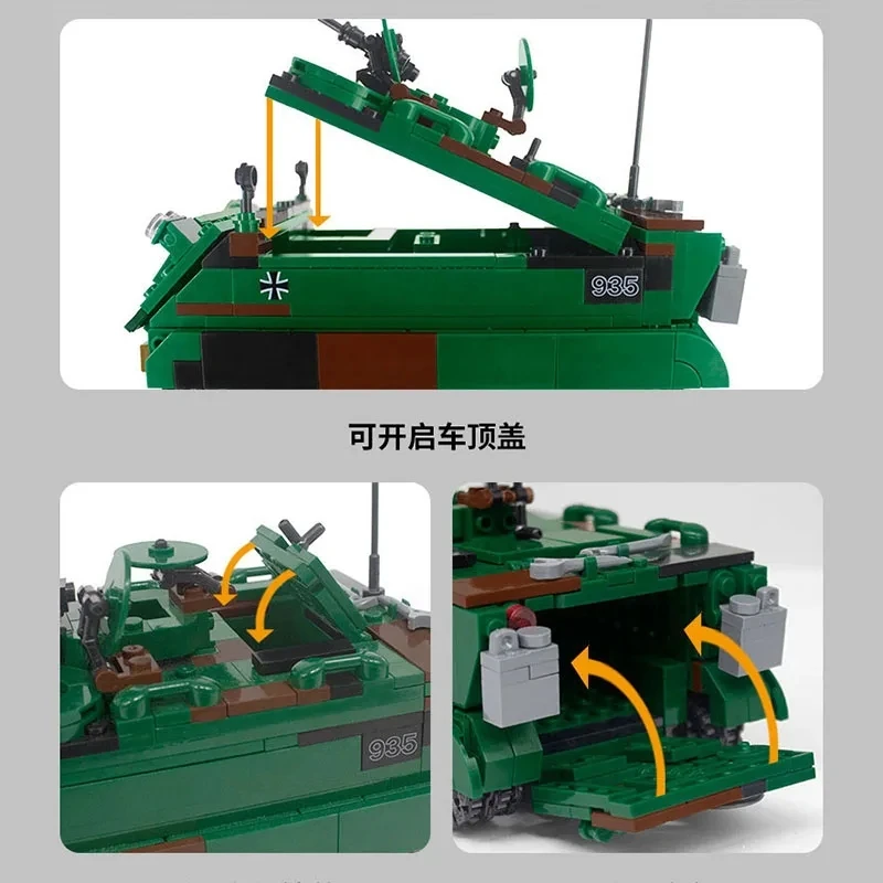 XIBNGBAO 06050 Germany WW2 M113 Armored Transport Vehicle Model Military Series DIY Toys Building Blocks Gift For Boys 735Pcs