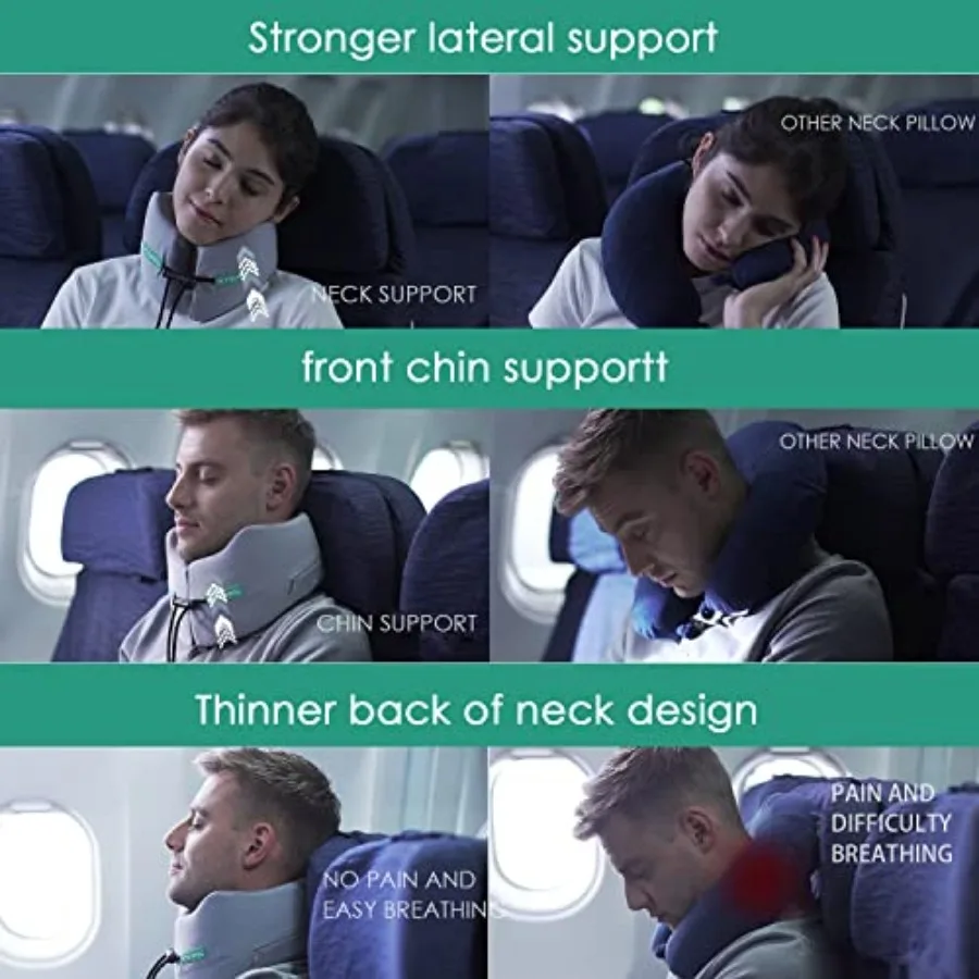 Neck Pillows for Travel Memory Foam Airplane Pillow Neck Head Support for Adults Car Home Office Sleeping Rest Travel Accessori view 5