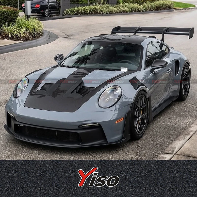 Convient pour 911 992 encerclement modifié GT3RS couvercle de moteur en carbone sec 992 GT3RS OEM couvercle de moteur en carbone sec