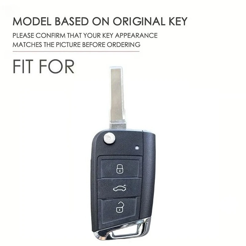 Key Case Cover for VW Golf 7 GTI POLO T-Cross T-Roc Touran Tiguan Skoda Octavia Rapid Kodiaq Fabia Seat Ibiza Leon Ateca Arona