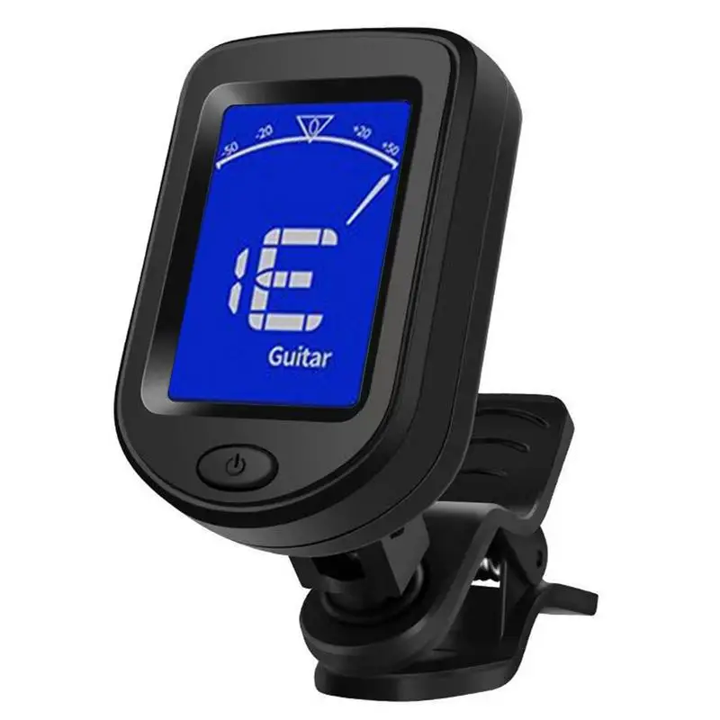 Clip On Tuner For Guitar 360 Degree Adjustable Design Professional Clip On Tuner Twelve Equal Tempered Multi-Function Electronic