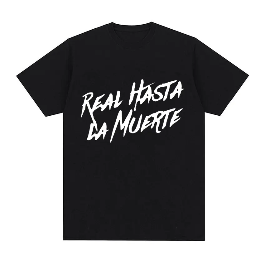 Rapper Anuel AA 2023 Concert Print T Shirt Real Hasta La Muerte Album T Shirts Men\'s Hip Hop Oversized Short Sleeve T-shirt Male