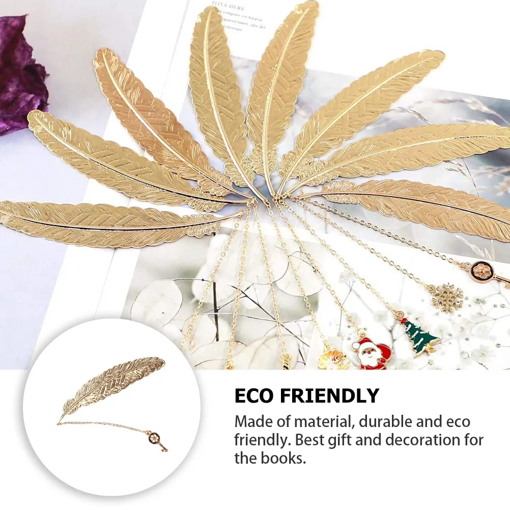 

Metal Bookmark Shaped Creative Bookmarks Decoration with Pendant for Gift Chinese Style
