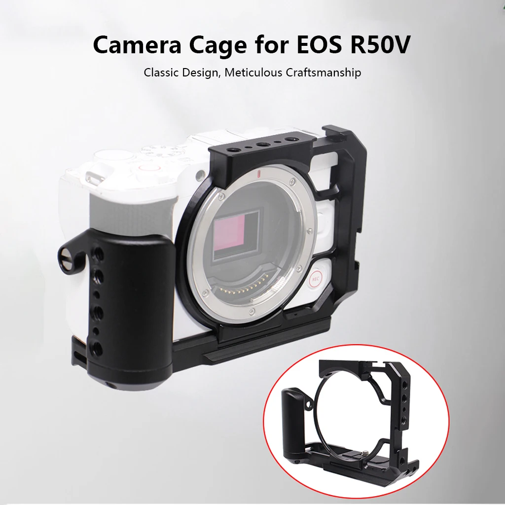 Kamerakäfig für Canon EOS R ILDC / R50V Kamera, passgenau für Arca Swiss Grundplatte, ARRI Cold Shoe Halterung, Video Film Rig Stabilisator – Detail 7