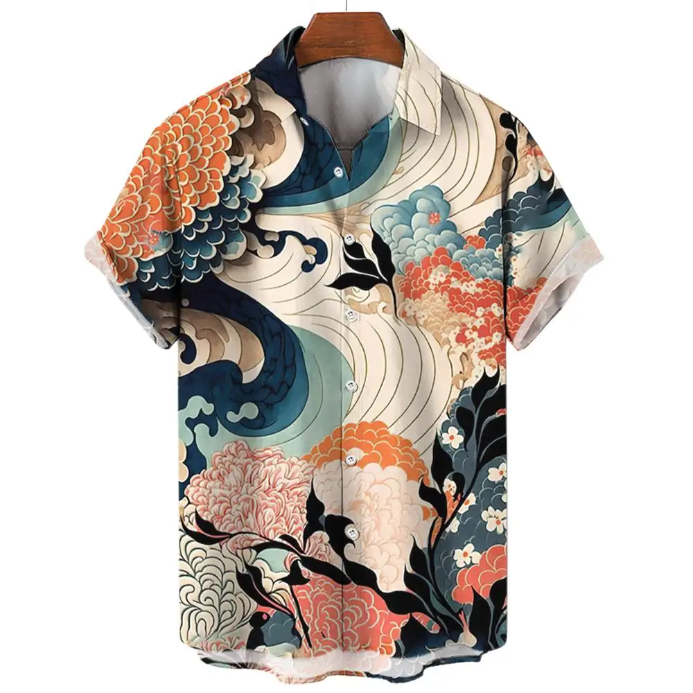 Fashion Floating World 3 D Printed Shirt New Men\'s Summer Shirt Button Hip Hop Tops Casual Shirt Harajuku Oversized Clothing