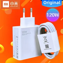 120 Watt Charger Xiaomi 120w Hypercharge Turbo Charge EU Adapter For Mi 13 13T 12 Pro 12S Poco F4 GT Genuine 6A Usb Type C Cable