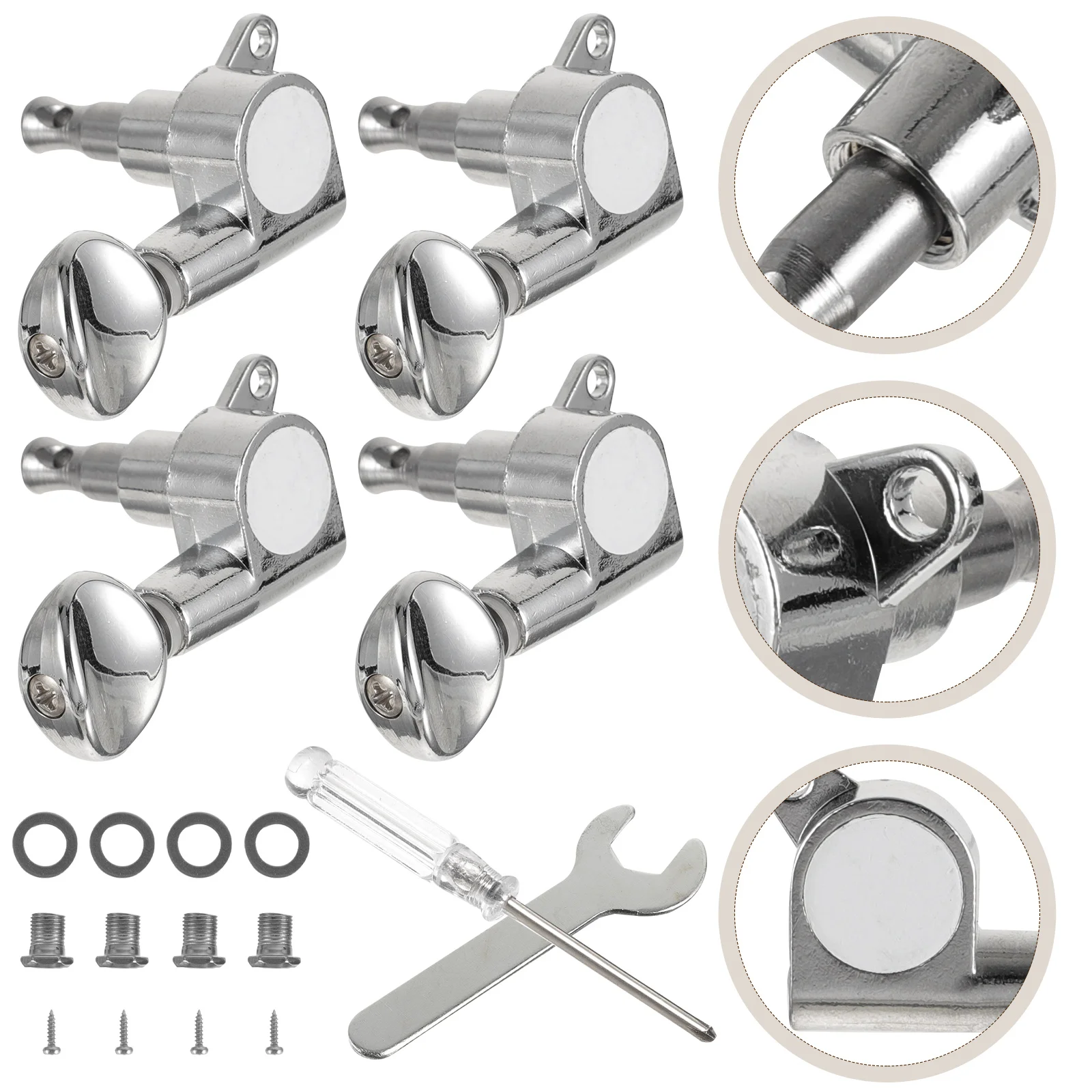 

1 Set Metal Guitar Tuning Pegs Full Enclosed Pegs For Guitar Tuner Accessories Ukulele Instrument Sturdy Replacement Parts For
