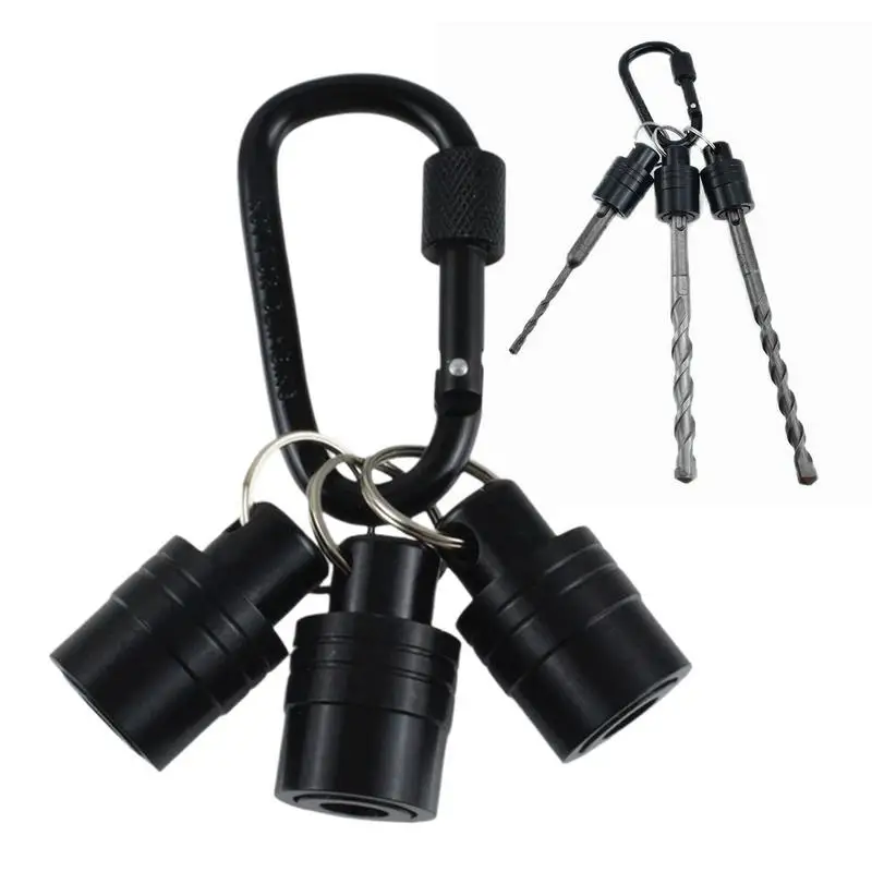 

Bit Holder Screwdriver Bit Holder Quick Release Compact Workshop Drill Key Chain Carabiner For Electricians Construction