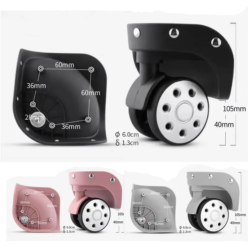 

360° Swivel Luggage Wheels ShengYuan C24 Mute Replacement for OCCA Suitcase-W252