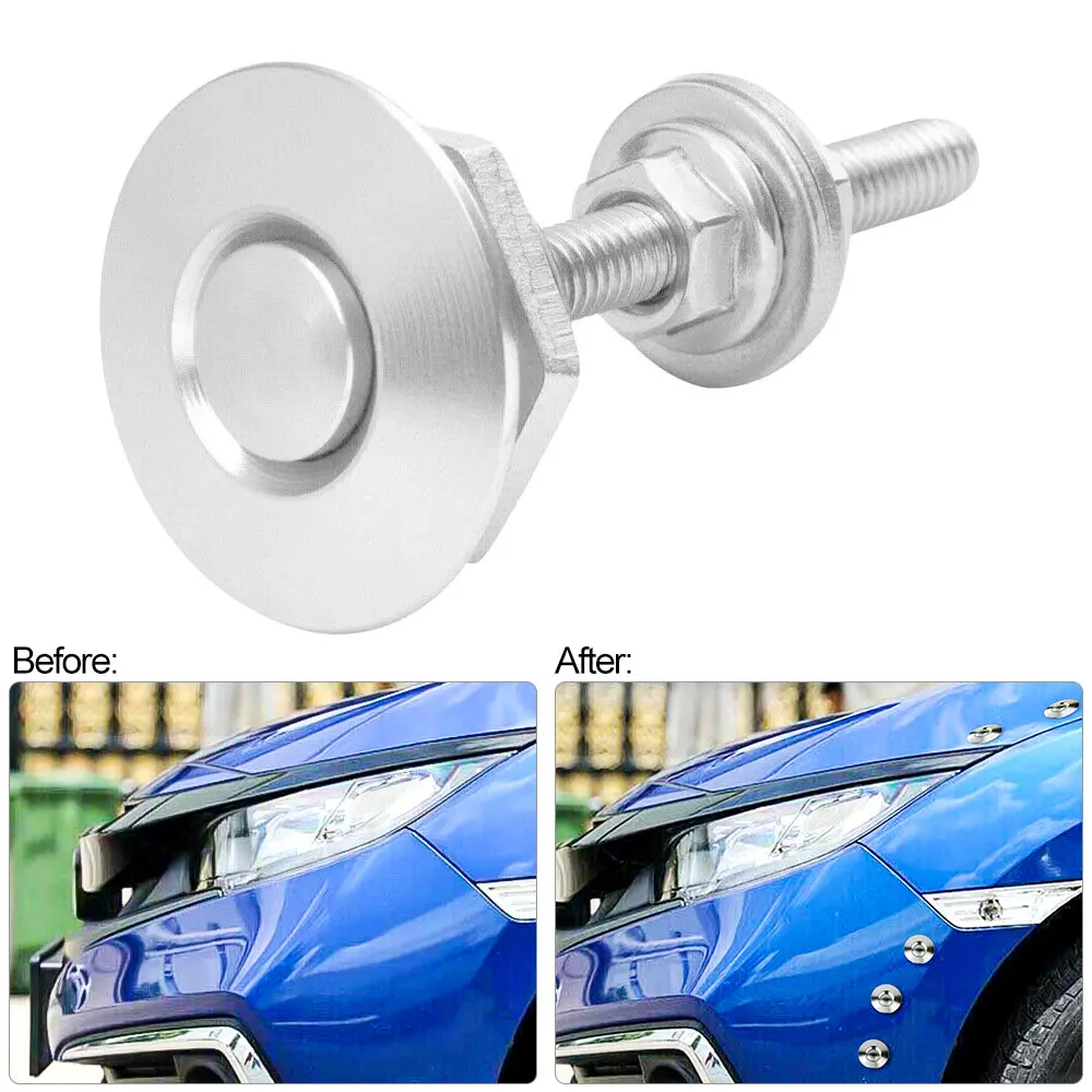 30mm Aluminium Alloy Latch Push Button Hood Pin Lock Car Quick Release Bumper acing Car Front Bumper Hood Pin Engine Bonnet Lock