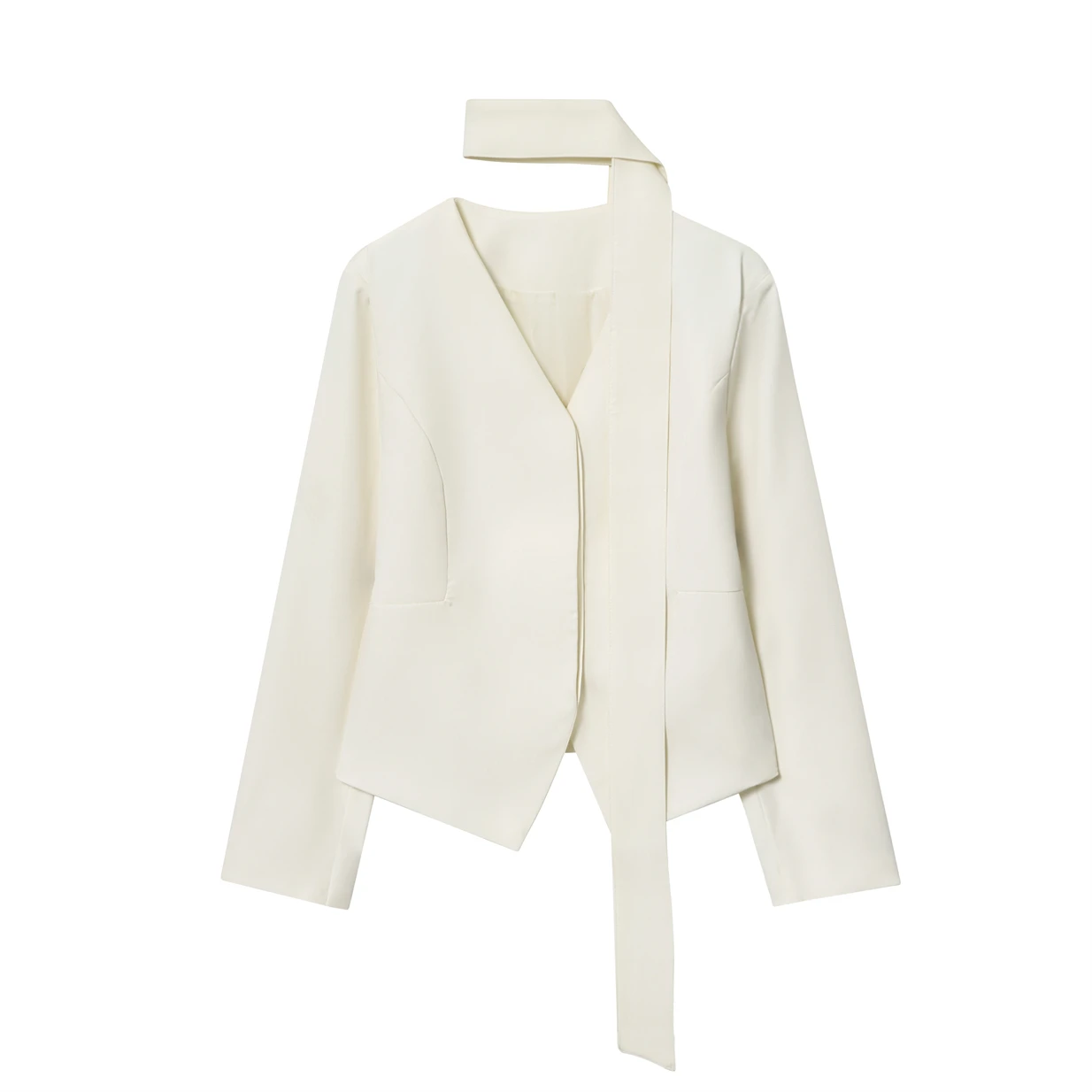 

Women's Slim Fit Casual Blazer with Distinctive Collar And Sash Design for Sophisticated Unique Style