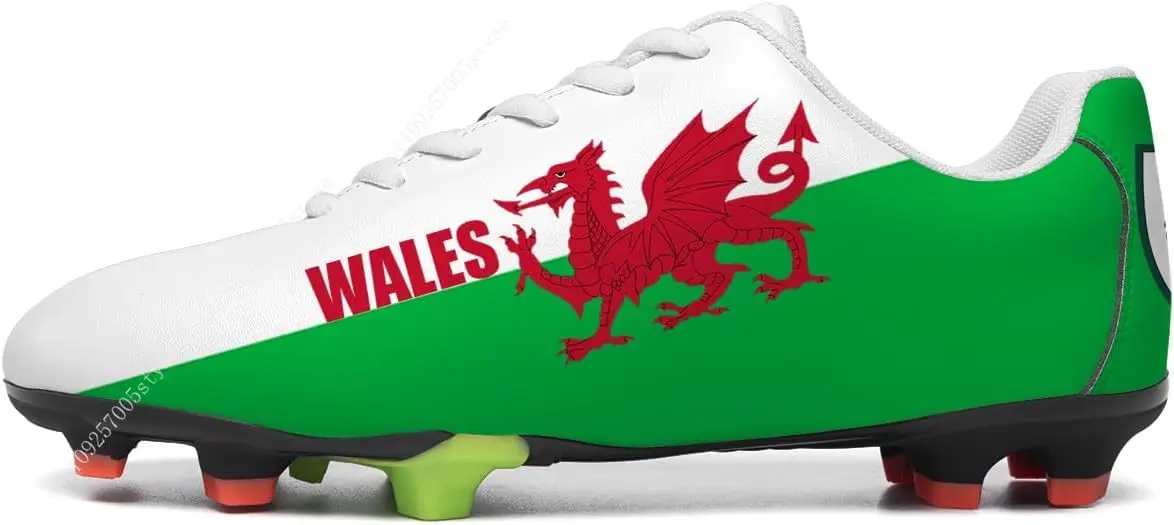 Wales Flag Football Shoes Mans Woman Soccer Shoe PU Sneakers Outdoor Lace Up Sports Shoes 2026
