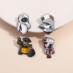 Disney Funny Movie Walle Eve Robot Enamel Pis and Brooches for Backpack Clothes Hat Lapel Badges Gifts for Fans Collection