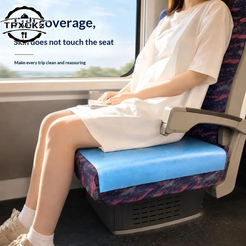 10Pcs Portable Disposable Seat Cover Travel Isolation Mat Thick Waterproof Oilproof Anti Dirty Pad For Train Airplane Trip