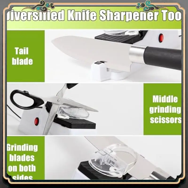 

Electric Knife Sharpener,Knife Sharpener Tool For Quick Sharpening&Polishing With 5 Grindstone White
