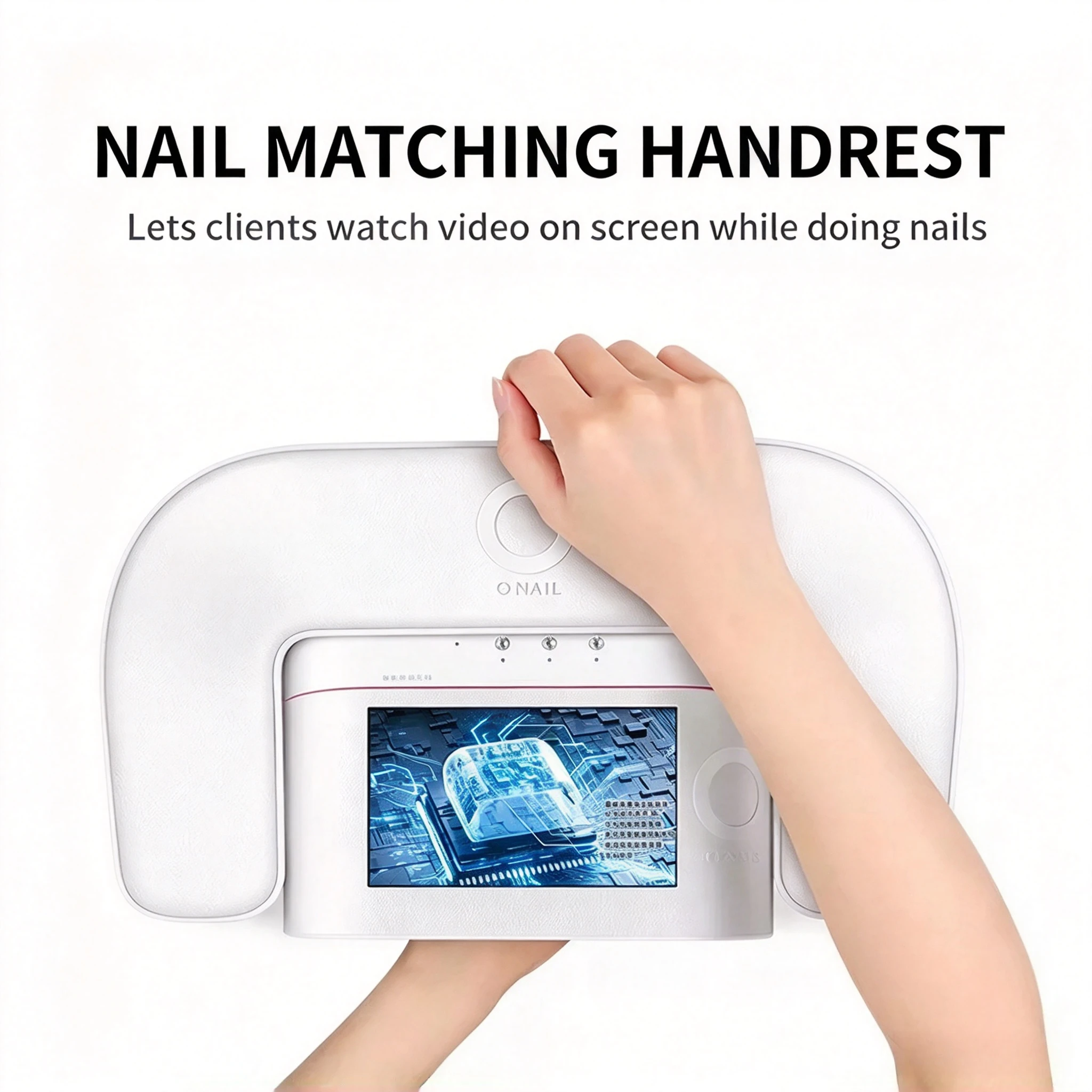 Onail Ergonomic Leather Nail Hand Pillow No.1, Dedicated for AI Nail Lamp, Professional Manicure Supply