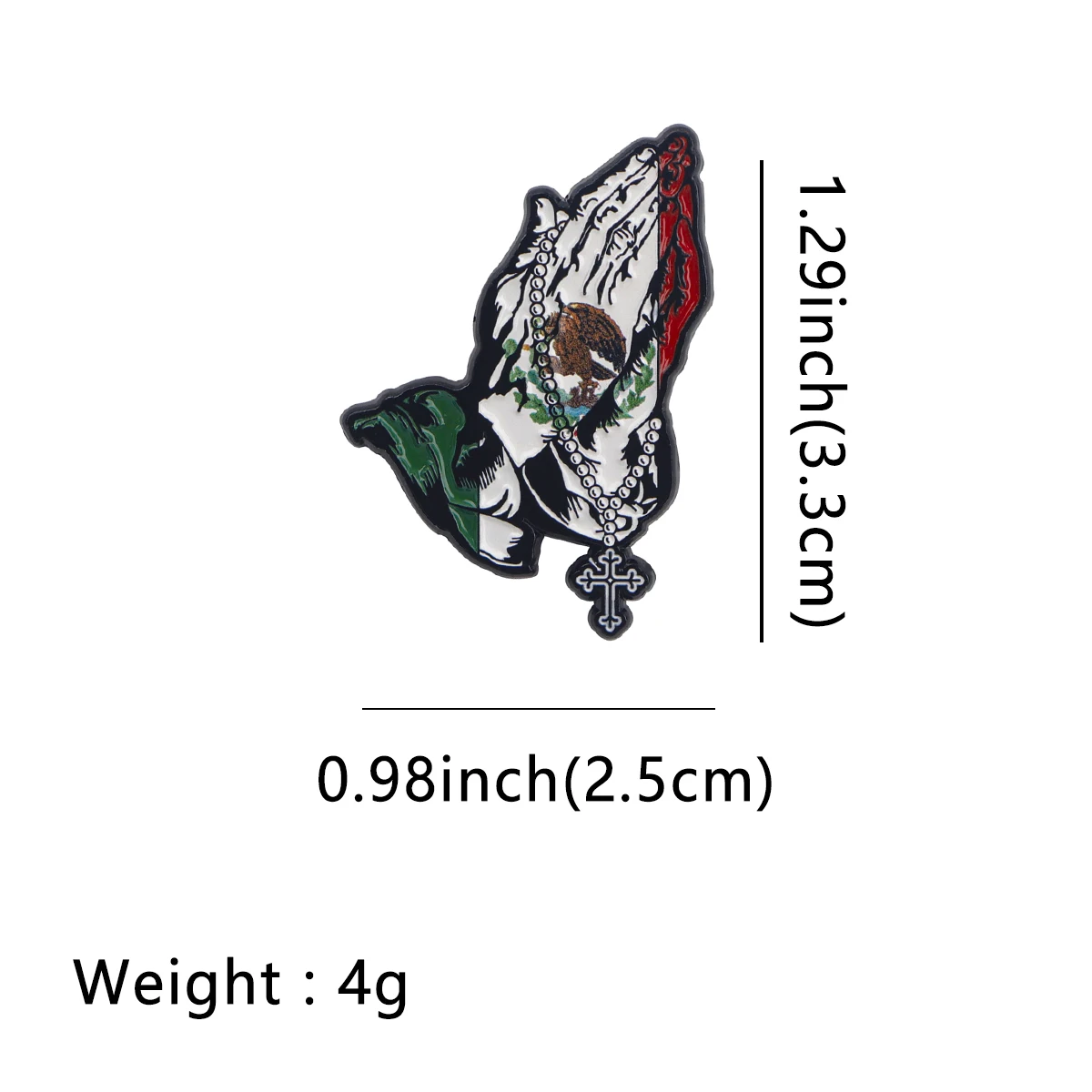 Mexican Flag Enamel Pin Cartoon Jesus' hand Lapel Pins for Backpacks Metal Badges Brooch for Hat Clothes Jewelry Gifts Friends